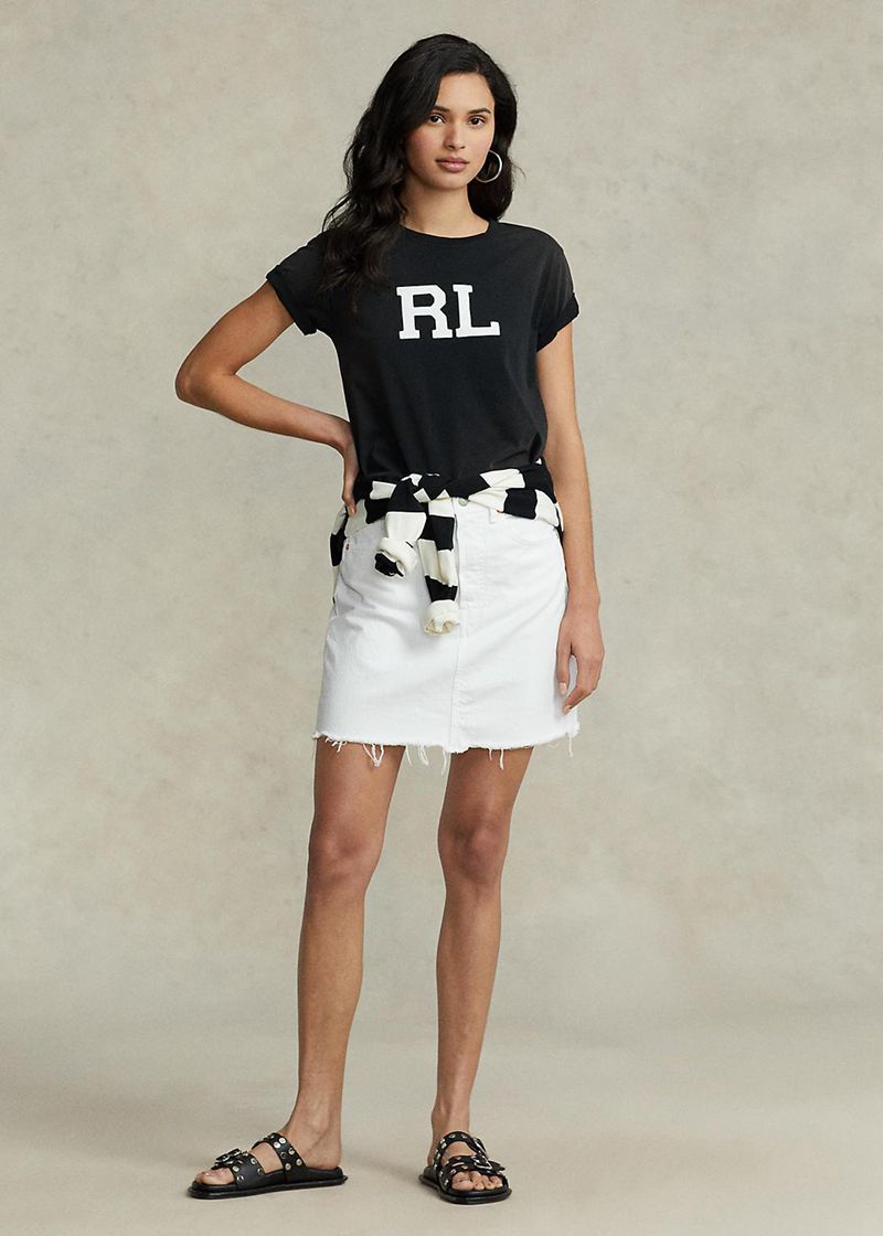 ポロ ラルフ ローレン スカート レディース 白 デニム Pencil Miniskirt YCQFW1462